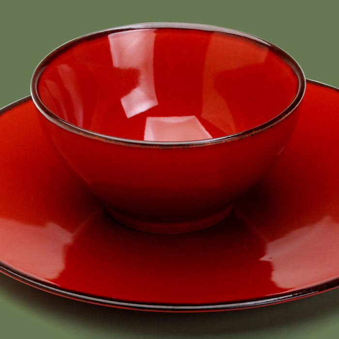 Avet Bol de Vidrio 670 ml (14,7 cm) - 6 Unidades - Colección Reactive Red
